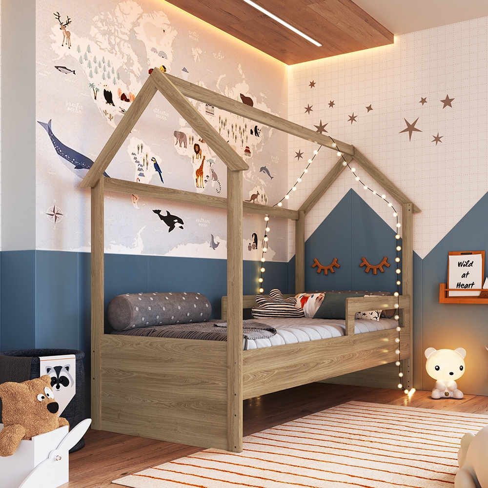 Cama Infantil Montessoriana cor Aveiro OAK